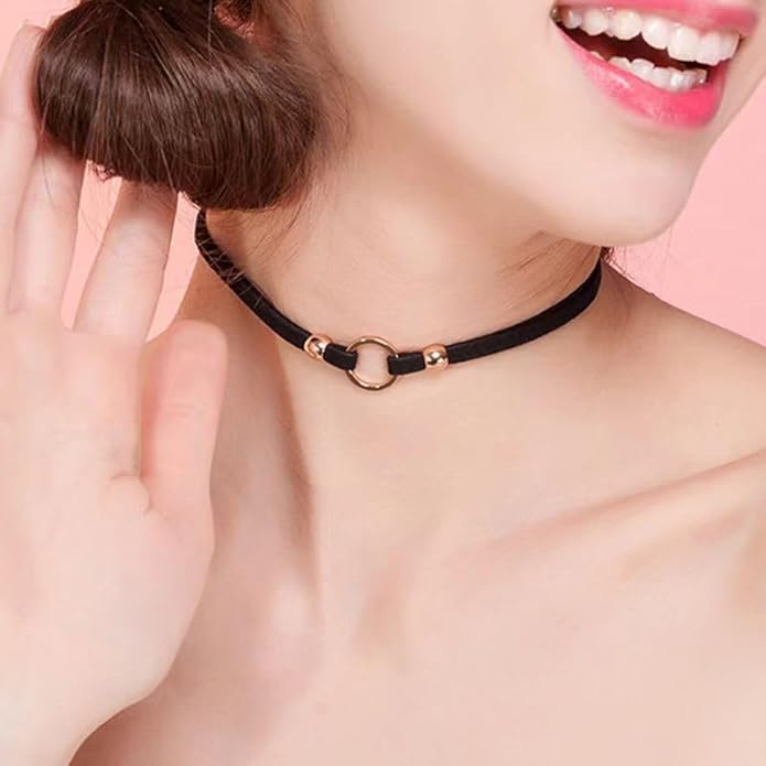 Black Choker Necklaces for Women 90s Red Black Velvet Choker Necklace Thick Thin Chocker Tube Heart Circle Choker Necklace Lace Tatto Collar Necklace Goth Choker Jewelry