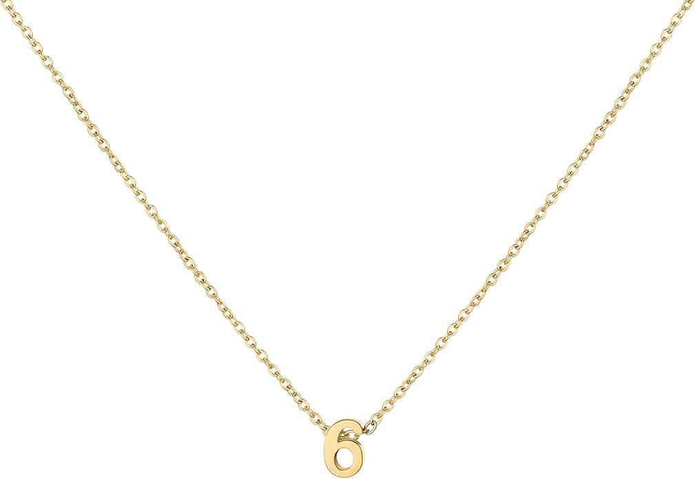 Number Necklace for Women Dainty 18K Gold Plated Pendant Necklace Charm Birth Month Personalized Jewelry Birthday Gift