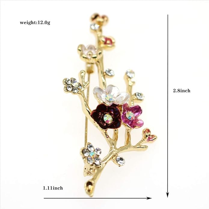 Crystal Pearl Flower Brooches Pins Fashion Beautiful Created Rhinestone Floral Brooch Good Idea for Party Dance Wedding Banquet for Elegant Women Girl