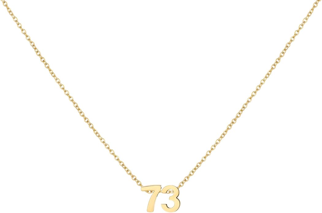 Number Necklace for Women Dainty 18K Gold Plated Pendant Necklace Charm Birth Month Personalized Jewelry Birthday Gift