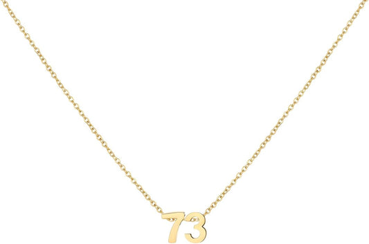 Number Necklace for Women Dainty 18K Gold Plated Pendant Necklace Charm Birth Month Personalized Jewelry Birthday Gift