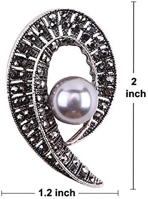 Brooch Pins for Women Girls Fashion Flower Crystal Rhinestone Pearl Jewelry