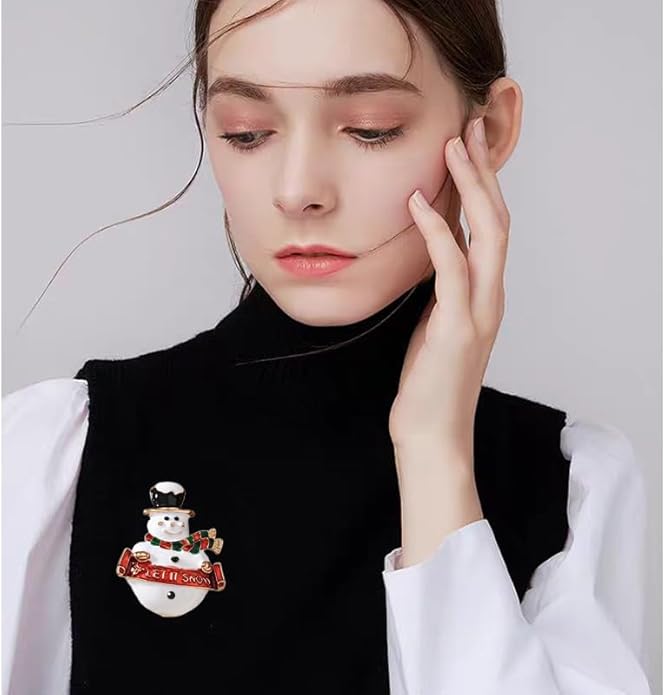ONLYJUMP Christmas Bell Brooch Pins for Women Girls Lovely Crystal Christmass Tree Snowflake Bell Reindeer Snowman Brooches Colorful Xmas Enamel Pins Holiday Party Gift