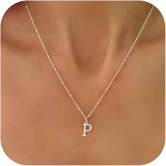 Initial Necklaces for Women Dainty Gold Letter Pendant Necklace 14k Gold Plated A-Z Name Necklaces Cute Charm Choker Necklace Fashion Accessories Non Tarnish Trendy Jewelry Gift
