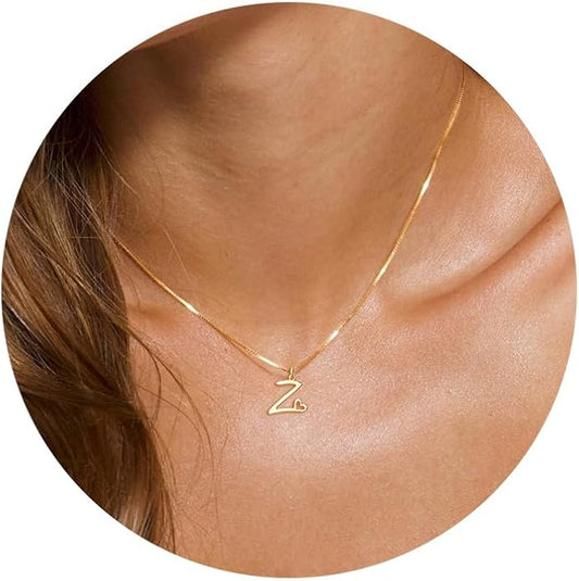 Initial Necklaces for Women Trendy, Dainty Silver Letter Necklace Cute Pendant Choker Name Necklace Personalized Costume Monogram Silver Jewelry Necklace for Women Valentines Gifts