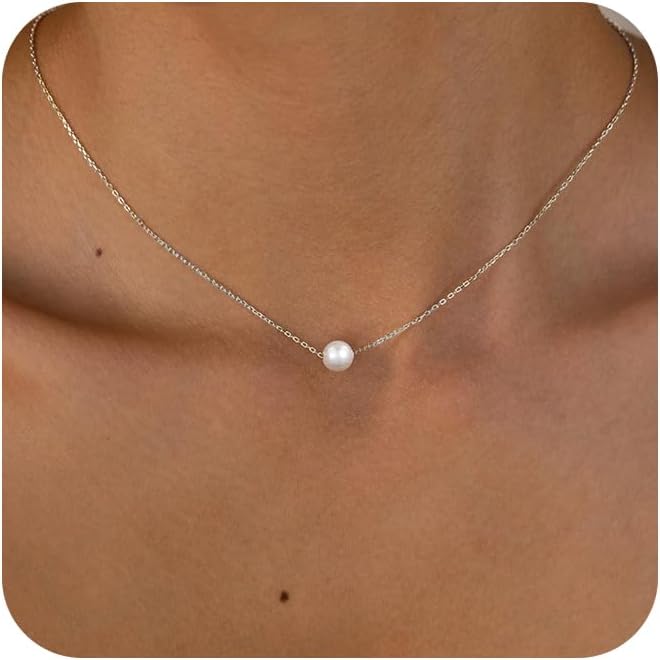 Charm Necklaces for Women,14k Gold Plated Waterproof Dainty Choker Necklace Summer Seashell Pearl Beach Cute Necklaces Set Fashion Jewelry Gift