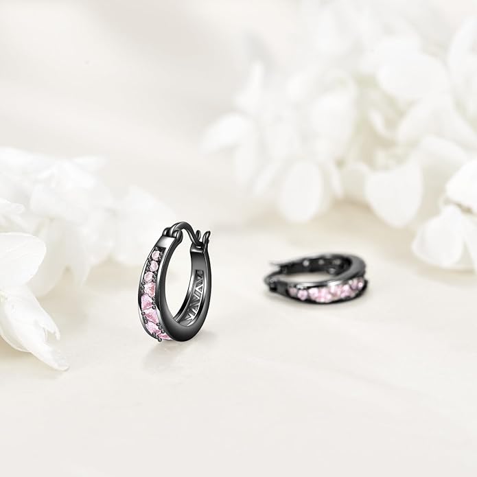 Sterling Silver Hoop Earrings Small Hoop Sun/Leaf/Triangle Huggie Earrings for Women Hypoallergenic