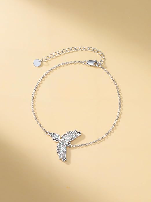 Butterfly/Phoenix/Dove/Dragonfly/Hummingbird Bracelet for Women 925 Sterling Silver Opal Bracelet Dainty Link Jewelry Birthday Christmas Gifts for Women Her