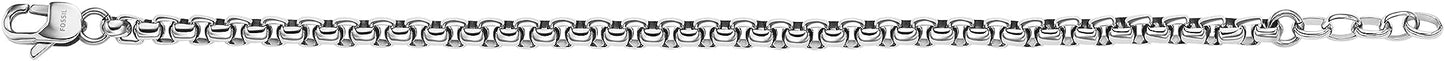 Fossil Men's Plated Stainless Steel Engravable Personalized Gift ID, Chain or Cuff Bracelet for Men