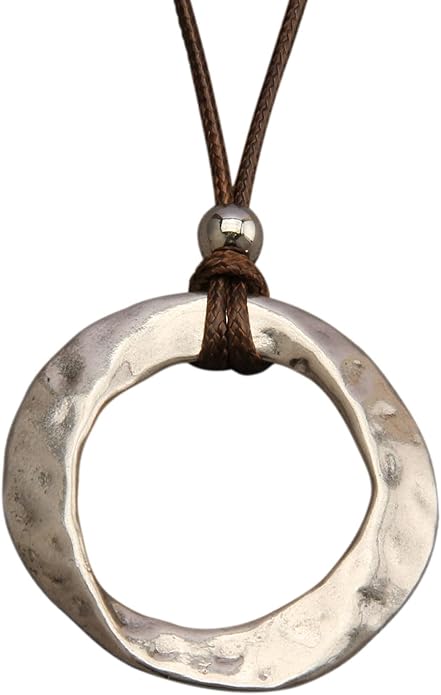 Boho Necklaces for Women Chunky Circle Necklace Layered Boho Circle Leather Choker Necklace Long Vintage Necklaces Bohemian Jewlery Gifts