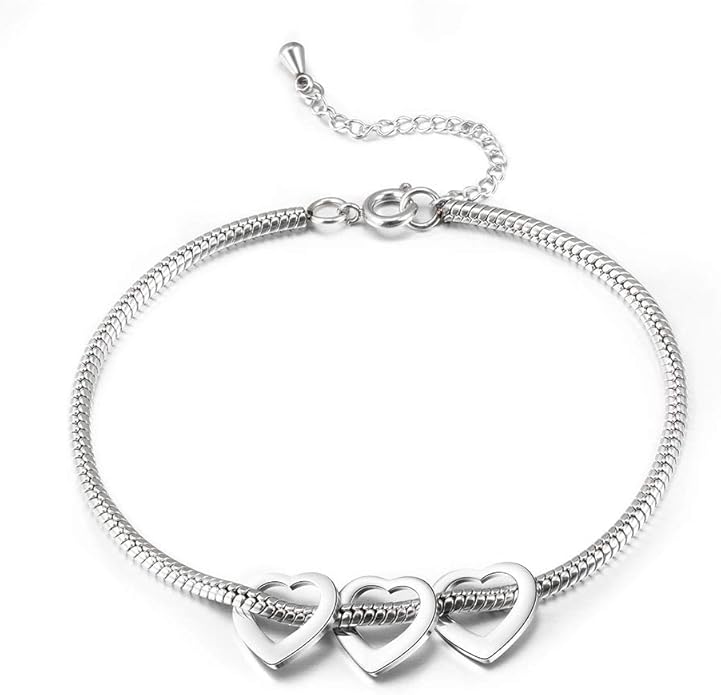 Personalized Anklets for Women Adjustable Silver Gold Anklets with Heart Name Initial Ankle Bracelets for Women Jewelry Gifts for Mom Her
