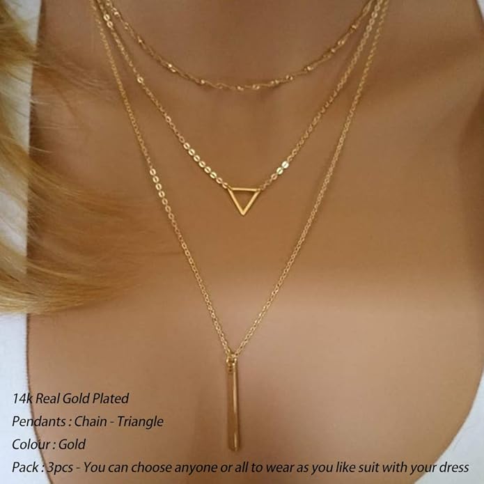 Turandoss Gold Layered Necklaces for Women - 14K Gold Plated Handmade Multilayer Bar Pearls Coin Disc Moon Butterfly Medallion Adjustable Dainty Layered Choker Necklaces for Women Jewelry