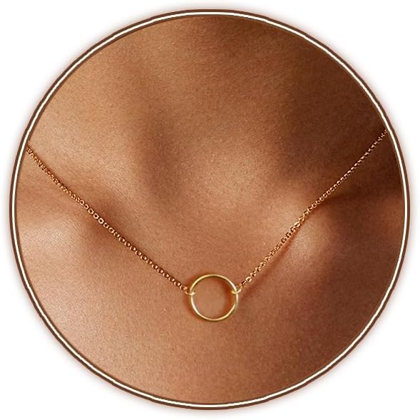 Gold Layered Necklaces for Women 14k Gold Plated Dainty Stackable Choker Necklaces for Women Trendy Layering Chain Cute Pendant Necklace Set Gold Jewelry for Women