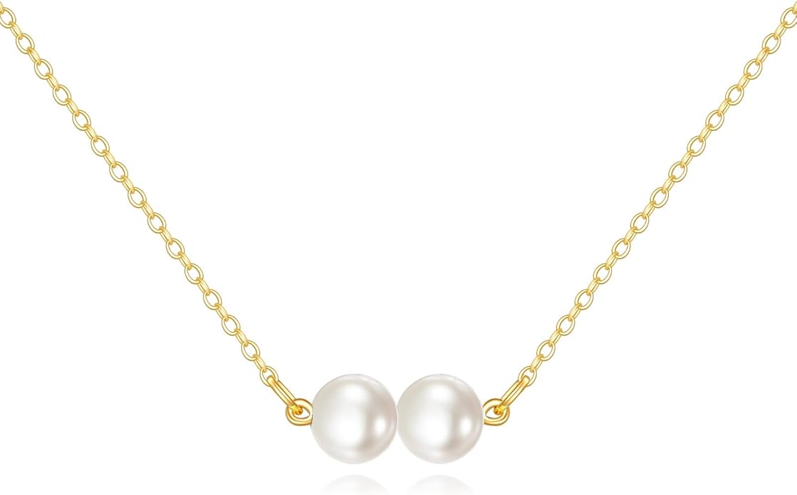 KECHO 14K Real Gold Freshwater Cultured Pearl Pendant Necklace 14K Solid Gold Jewelry Anniversary Birthday Gifts for Women