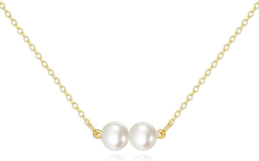 KECHO 14K Real Gold Freshwater Cultured Pearl Pendant Necklace 14K Solid Gold Jewelry Anniversary Birthday Gifts for Women