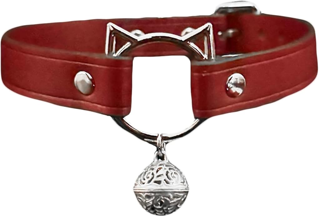 Leather Choker Necklaces for Women, Choker with Bell,Choker Necklace for Women,Kitten Collar，Necklace Western Jewelry for Women.