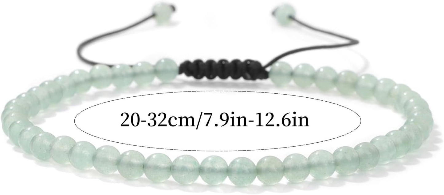 Lit Wall Crystal Anklets for Women Handmade Beach Boho Ankle Bracelet 4mm Adjustable Beaded Ankle Bracelet Waterproof Natural Stone Anklet Plus Size Anklets Gemstone Anklet Jewelry Gift for Her