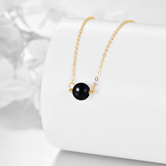 KECHO 14K Real Gold Freshwater Cultured Pearl Pendant Necklace 14K Solid Gold Jewelry Anniversary Birthday Gifts for Women