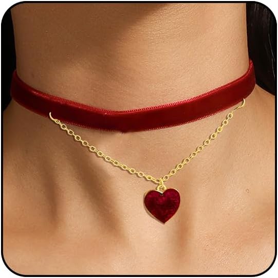 Black Choker Necklaces for Women 90s Red Black Velvet Choker Necklace Thick Thin Chocker Tube Heart Circle Choker Necklace Lace Tatto Collar Necklace Goth Choker Jewelry