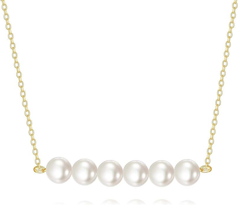 KECHO 14K Real Gold Freshwater Cultured Pearl Pendant Necklace 14K Solid Gold Jewelry Anniversary Birthday Gifts for Women