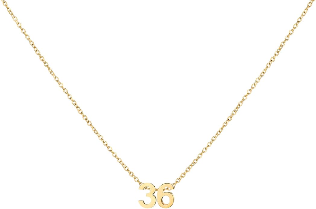 Number Necklace for Women Dainty 18K Gold Plated Pendant Necklace Charm Birth Month Personalized Jewelry Birthday Gift