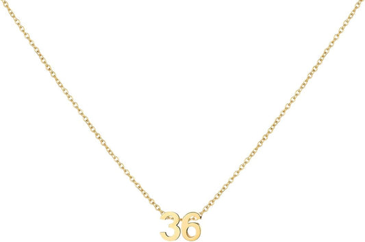 Number Necklace for Women Dainty 18K Gold Plated Pendant Necklace Charm Birth Month Personalized Jewelry Birthday Gift