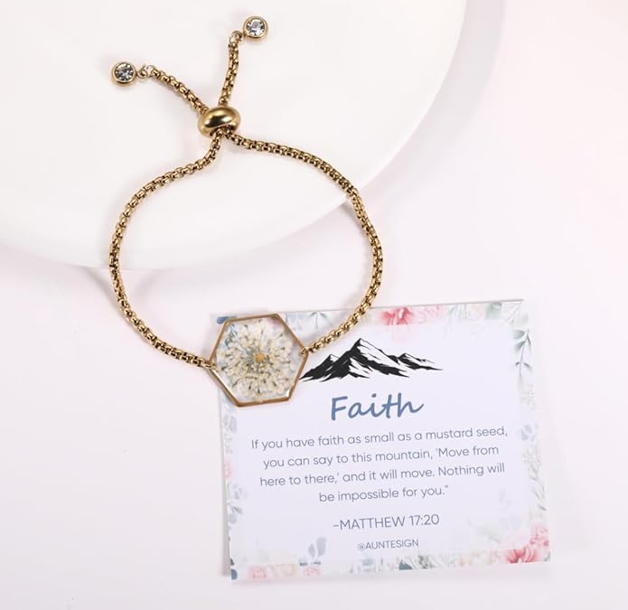 Forget-Me-Not Pressed Wildflower Bracelet | Pressed Flower Bracelet | Gold/Silver Pressed Flower Jewelry | Personalized Handmade Jewelry | Gift For Women