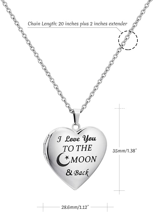 PHOCKSIN Personalized Locket Necklace for Women Photo Necklace with Customized Picture Birth Flower Birthstone New Years Gifts for Women