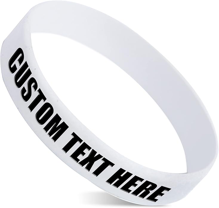 50 Custom Rubber Bracelets Personalized Silicone Wristbands Customized Bulk for Events, Support, Wedding, Awareness, Motivation Customizable