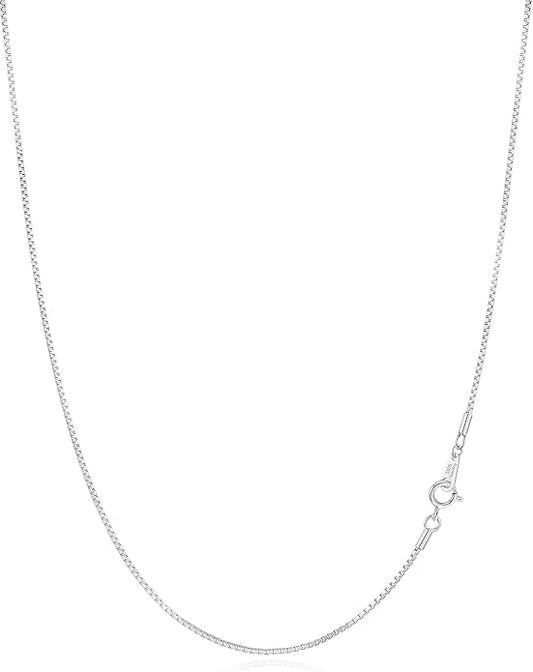 Gacimy 925 Sterling Silver Box Chain Necklace for Women, 0.8MM 1.0MM 1.2MM 1.5MM 1.7MM 2.0MM Width