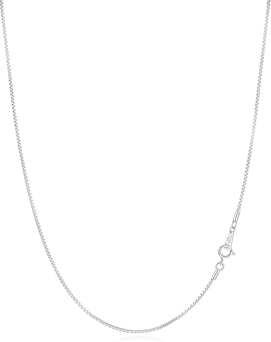 Gacimy 925 Sterling Silver Box Chain Necklace for Women, 0.8MM 1.0MM 1.2MM 1.5MM 1.7MM 2.0MM Width