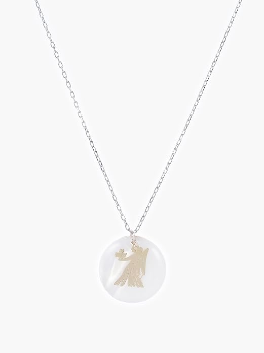 Zodiac Sign Necklace – Mother of Pearl Pendant – Available in Two Finish 925 Sterling Silver and 14K Gold Plated – Adjustable Chain – Horoscope Jewelry Gift with Zodiac Card & Gift Box