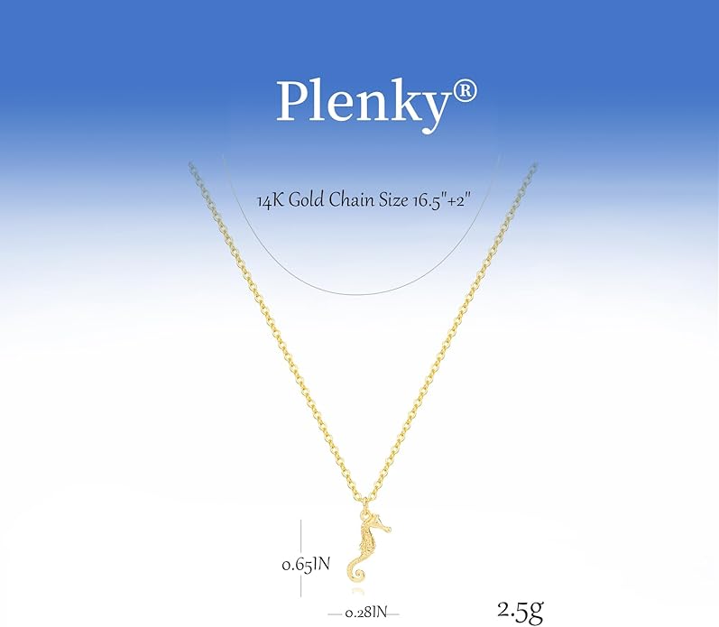 Gold Necklace for Women-14K Gold Plated Bow,Dragon,Shell, Palm Tree, Seahorse, Conch Shell,Sardines, Cowboy Boot,Bat,Bunny Pendant Beachy Jewelry for Women Gifts