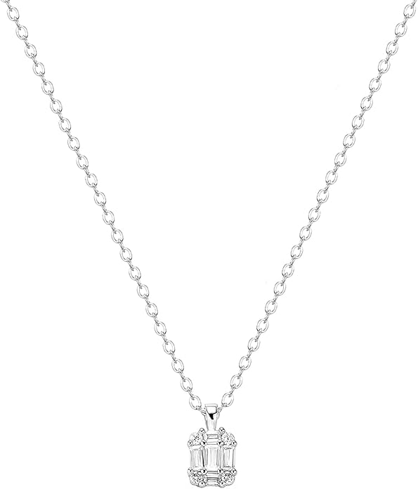 Zeffy Diamond Necklaces for Women, Dainty Gold Necklace 18k Gold Plated Layered Necklaces Simple Gold CZ Diamond Pendant Necklaces for Women Trendy Jewelry Gifts for Girls