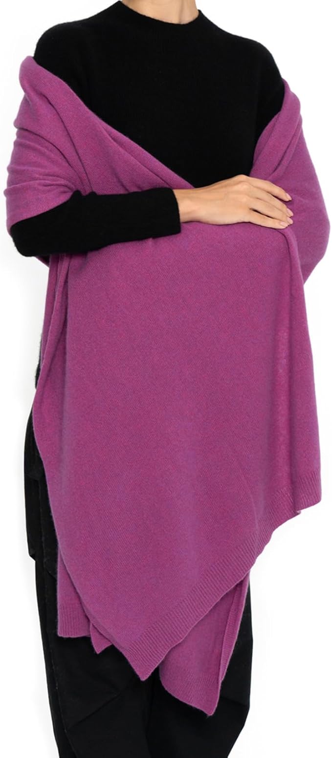 ENETIX Women's Cashmere Wool Oversized Shawl Wrap, Solid Color Pashmina Ultra Soft Stole Scarf for Women with Gift Box