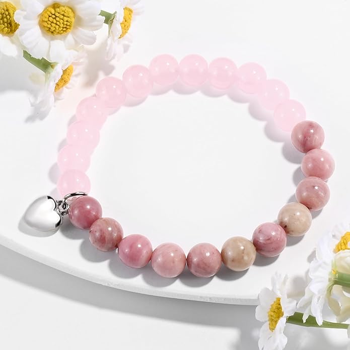 VIBILIA Cross Beaded Bracelets for Women, Inspirational Natural Heart Religious Bracelets for Women, Birthday Christian Gifts for Women on Thanksgiving Christmas Gifts