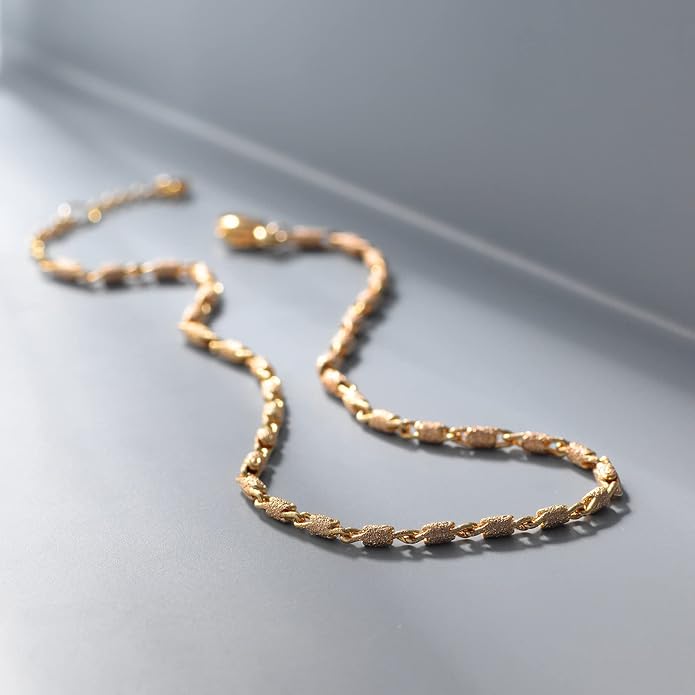 MTMY Gold Anklets for Women 14K Gold Plated Tiny Bead Anklet Colorful Tassel Foot Chain Dainty Adjustable Cute Summer Beach Boho Anklets Jewelry Gift