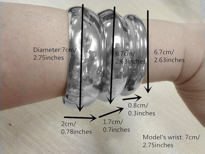 Denifery 3PCS Chunky Gold Bangle Bracelets Trendy Wide Chunky Cuff Bracelets Hammered Wrist Cuff Wrap Bracelet for Women