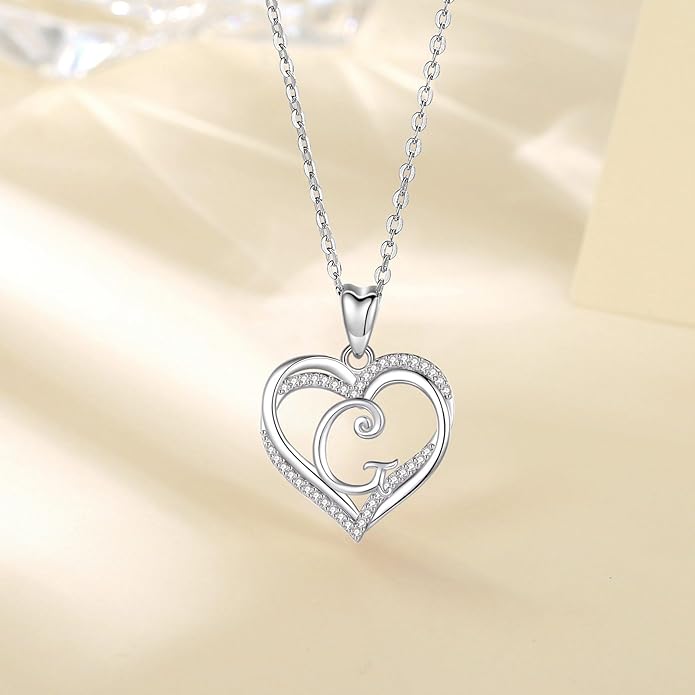 INFUSEU Unique Initial Necklaces for Women Girls Small Heart Letter Jewelry, Meaningful Personalized Gifts