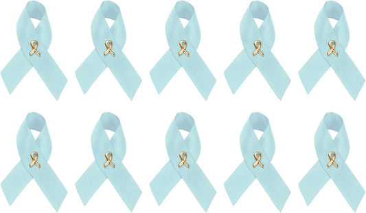 1/2/5/10/25/50/100pcs Satin Awareness Ribbon Pins (Pick your color), for Cancer & Disease Awareness, Bulk Quantities for Fundraising, Events, Gift Giving