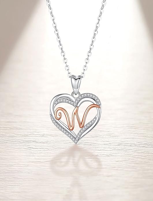 INFUSEU Unique Initial Necklaces for Women Girls Small Heart Letter Jewelry, Meaningful Personalized Gifts