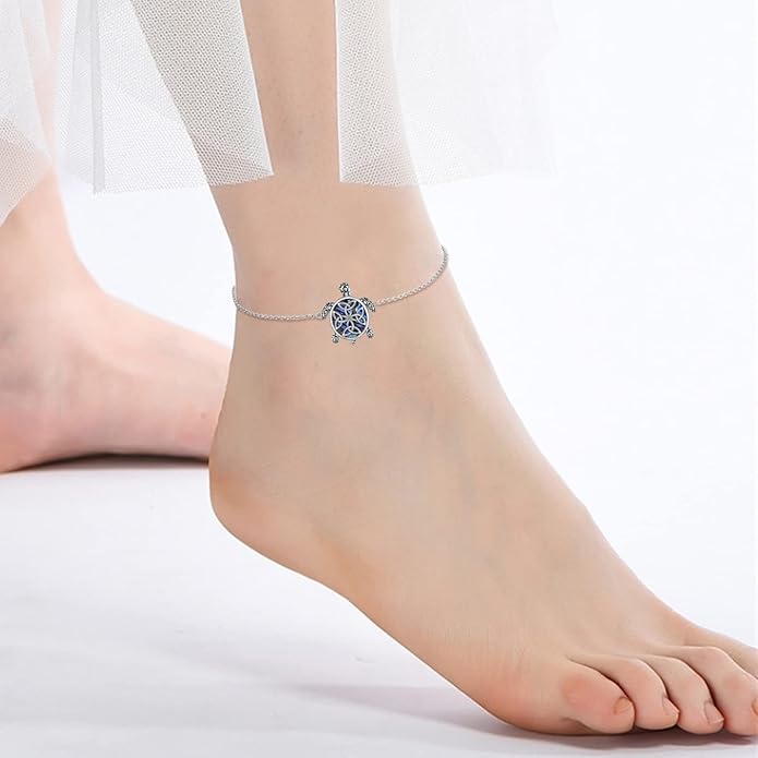 YFN Anklets Bracelet for Women Sterling Silver Butterfly Heart Tree Hummingbird Cardinal Anklet Charm Chain Bracelet Beach Foot Jewelry for Women