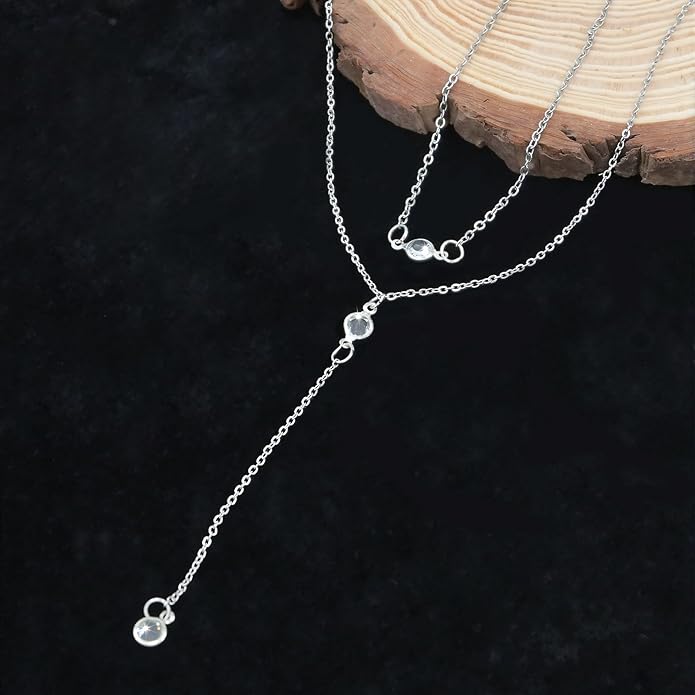 14K Gold Plated Y Necklace for Women – Dainty Lariat Long Pendant Chain, Layered Drop Necklace for V Neck Dress, Simple Sexy Cleavage Jewelry Gifts for Women