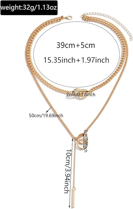 Irregular Y2k Long Y-shaped Necklace with Zircon Inlaid Sparkling Brick Tassel Pendant Double-Layer Chain High-end Fashion Accessory Women's