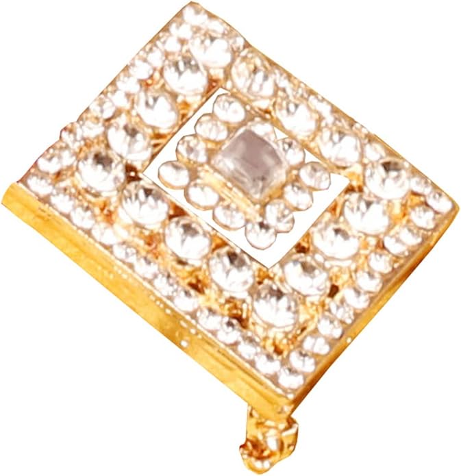 Touchstone Indian Bollywood Handcrafted Designer Jewelry Brooch Lapel Pin in Gold Or Silver Tone for Women.