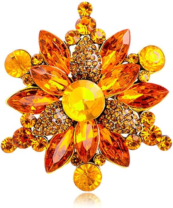 Rhinestone Flower Brooch Pin for Women Red Black Purple Flower Broochs Pin Hat Christmas Brooch Jewelry