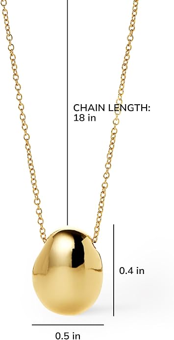 Ana Luisa Pebble Pendant Necklace for Women - 14K Gold Plated and Silver Rhodium Plated Trendy Small & Mini Teardrop Necklace with Lobster Clasp - Hypoallergenic, Water-Resistant, Tarnish-Free Jewelry
