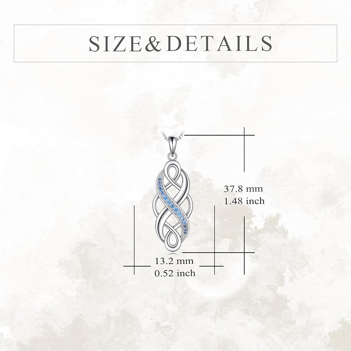 YFN Irish Celtic Knot Created Opal Pendant Necklace Sterling Silver Black Necklaces for Women Men 18"