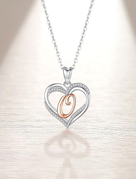 INFUSEU Unique Initial Necklaces for Women Girls Small Heart Letter Jewelry, Meaningful Personalized Gifts