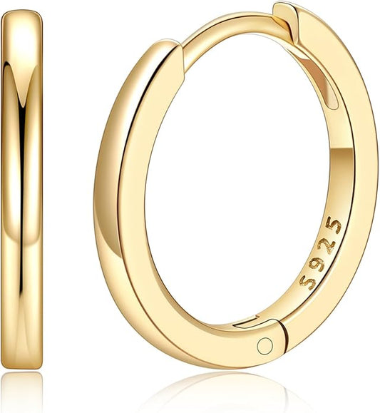 Silvora 925 Sterling Silver Small Hoop Earrings for Women Huggie Earrings Hypoallergenic Cartilage Earrings Tiny Hoops 6mm/8mm/10mm/12mm/14mm/16mm/18mm/20mm